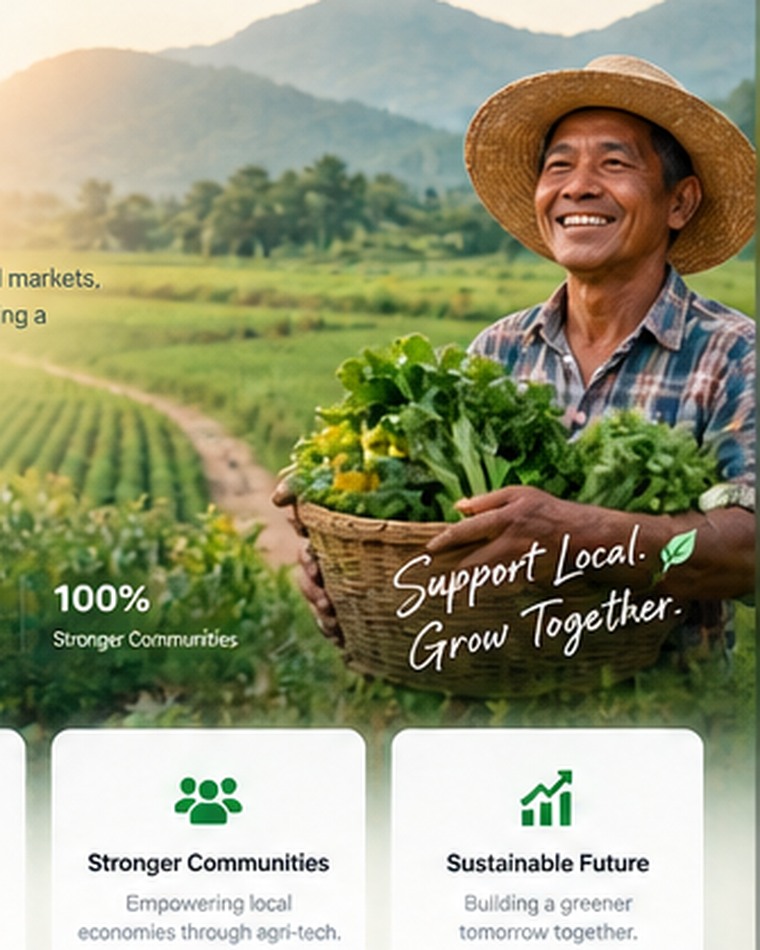 Local farmer carrying fresh produce